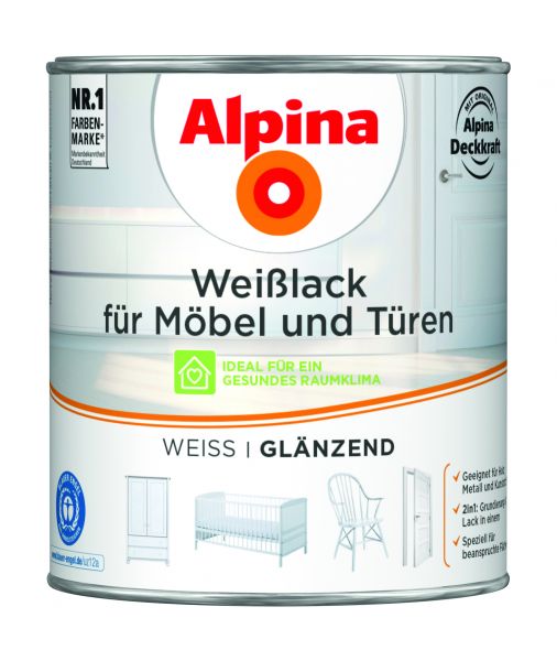 Alpina Weißlack für Möbel & Türen glänzend